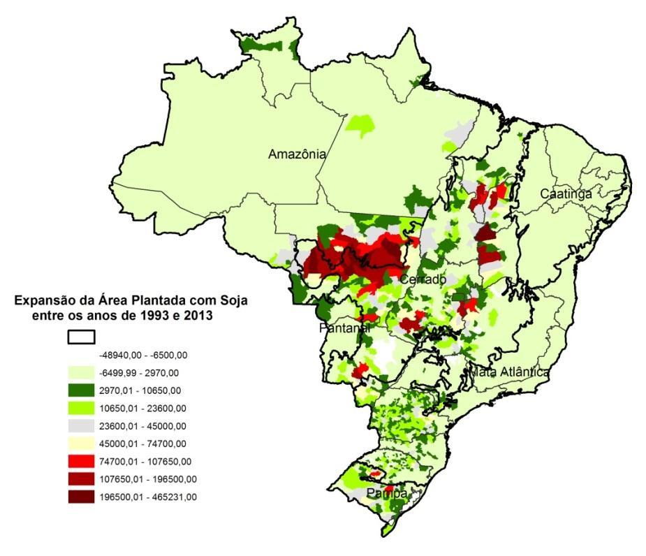 Para além do problema decorrente da área desmatada utilizada no estudo ainda reside outro problema relativo ao desmatamento do Centro Oeste e na Amazônia Legal.