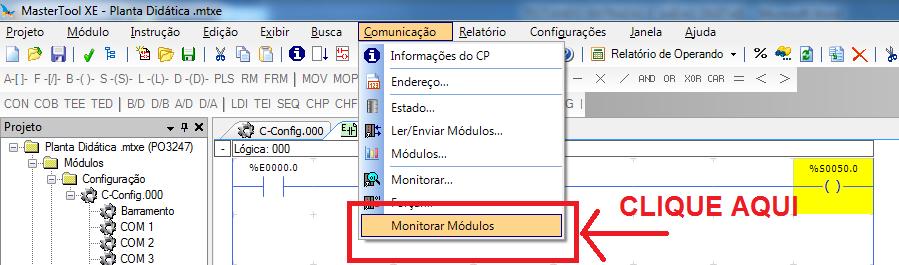 No caso todos estão OFF. Figura 14 - Monitorando Módulos Agora já é possível testar as entradas e saídas digitais. Existem algumas maneiras distintas de testá-las.