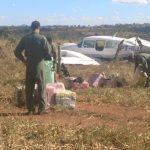 Avião com 634kg de cocaína é interceptado em Jussara, Goiás (Foto: Divulgação/PM) O tenente-coronel da Polícia Militar Ricardo Mendes informou na segunda que a corporação foi acionada logo no início