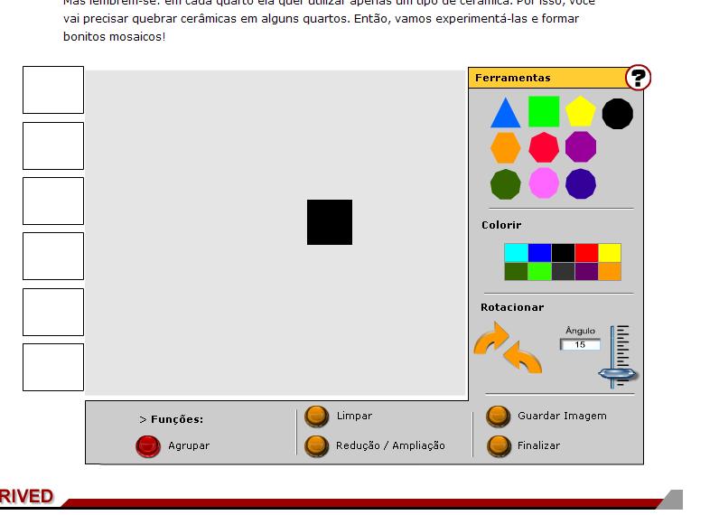 Para colorir o polígono, basta clicar sobre este e após selecionar a cor desejada na caixa indicada por.
