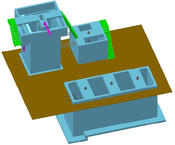 6 Fig. 6 Projeto Estrutural modelo 3D. Como diretriz de projeto, determinei que as s devem iniciar-se pela execução do Tanque de Regularização.