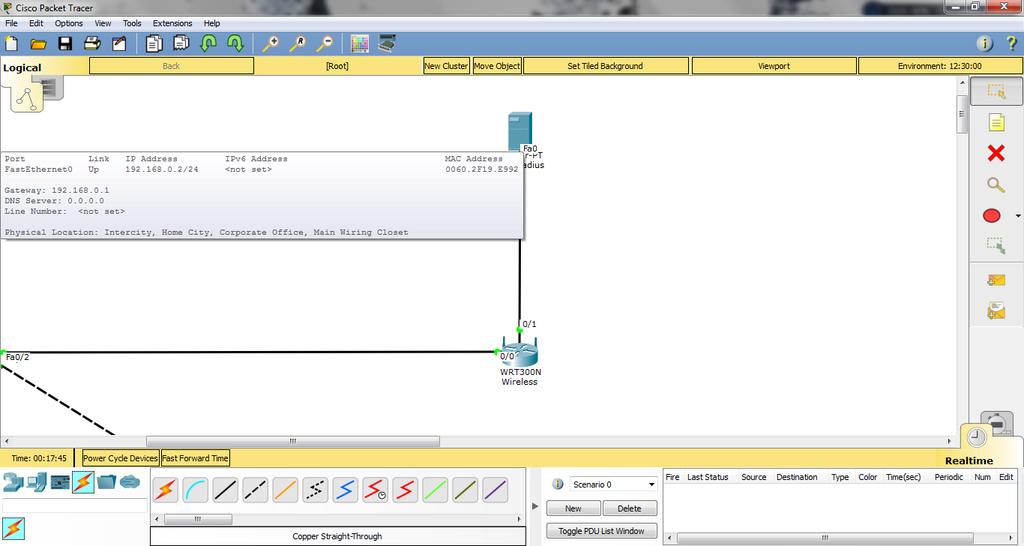 Mostrando as configurações do servidor FreeRadius e do roteador WRT300N.