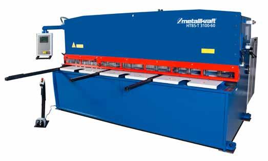 RESUMO 16/17 HTBS-T - Guilhotina hidráulica com lâmina resistente para trabalhar larguras de 3100 mm a 4100 mm e com capacidade de corte de 6 mm a 20 mm XXBatente traseiro 1000 mm motorizado,