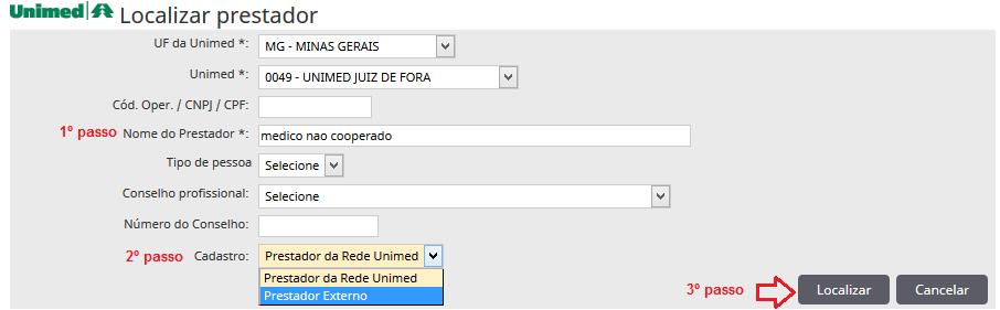 solicitação: preencher a data que está sendo solicitado. Deve-se clicar no calendário Procedimento: preencher o código do procedimento conforme solicitado no pedido físico (papel).