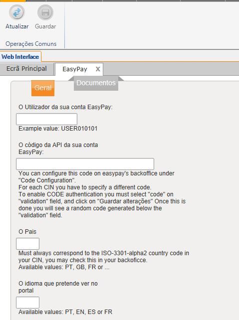 Integração EasyPay 2016 Encomendas Na janela de encomendas, em campos