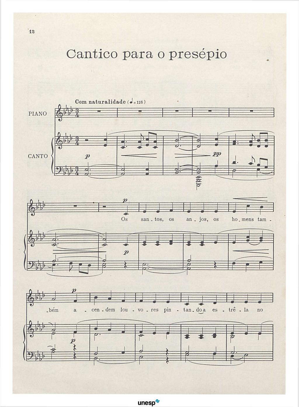 Cântco ara o reséo PIANO Co I naturaldade (J = 6) M ã CANTO ^-PP ~7S ü te J J r r Os san. tos, os an. jos, os ho.ens ta. Pt g a.