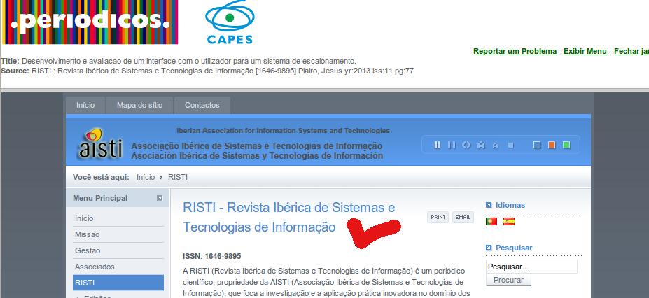 Exemplos de como pesquisar artigos Tema: Problema de Escalonamento de