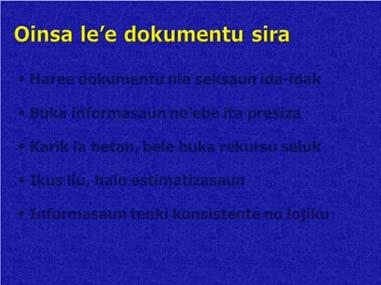 7% Haree dokumentu nia seksaun ida-idak Buka