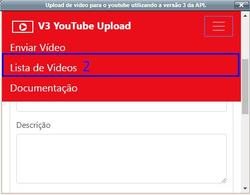 O gerenciador de mídia V3 YouTube apresentará a seguinte relação de vídeos que encontramse no YouTube no conta da PGE.