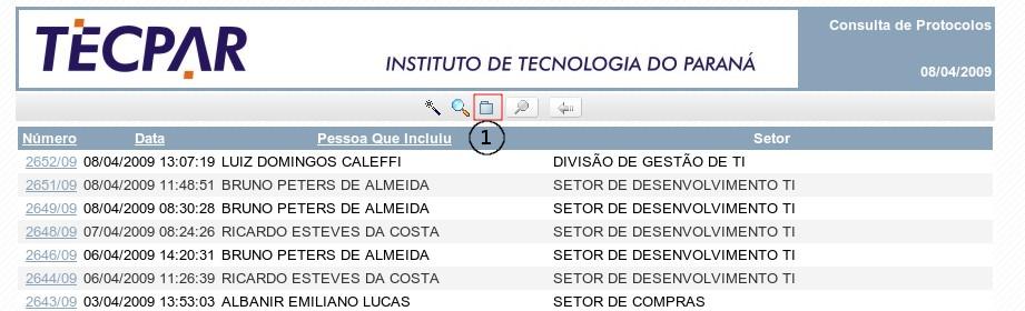 5.1- RECEBENDO PROTOCOLOS: 5.1.1- Para receber vários protocolos basta clicar no ícone (RECEBER), na página inicial.