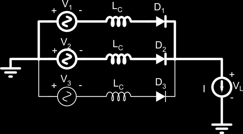 Fenômeno da comutação Esta etapa inicia quando a amplitude da tensão V2 se iguala à V1, colocando em condução o diodo D2.