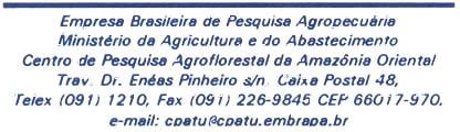 ~a EmpreSll Brasileira de PesquiSll AgropeculJria Ministério da Agricultura e do Abastecimento Centro de PesquiSll Agroflorest81 d8