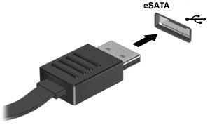 Utilização de um dispositivo esata Uma porta esata conecta um componente opcional esata de alto desempenho, como uma unidade de disco rígido externa esata.