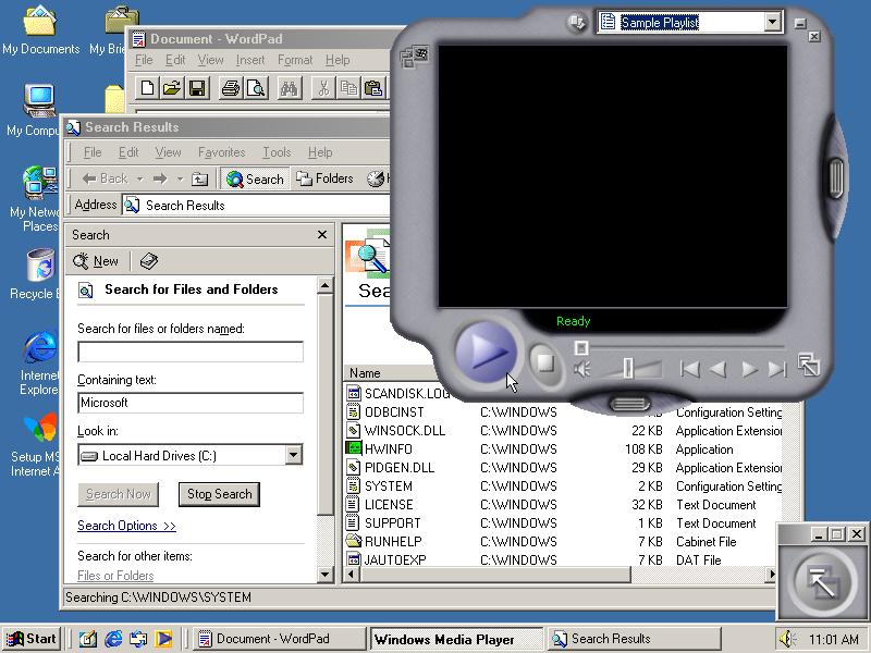 Microsoft Windows Windows Me (Millenium Edition, 2000) Suporte para multimídia.