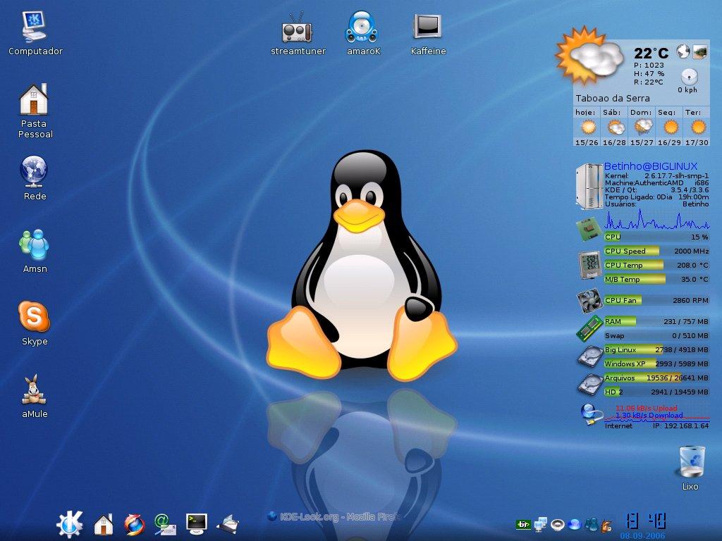 Linux Usa interface de linha de comando. Muitas companhias criaram uma GUI para funcionar com o Linux.