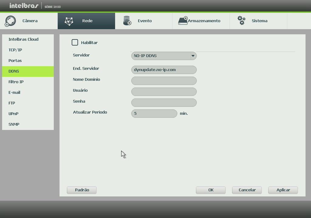 DDNS Clique no item DDNS para acessar a interface de configuração do mesmo nas configurações de rede.