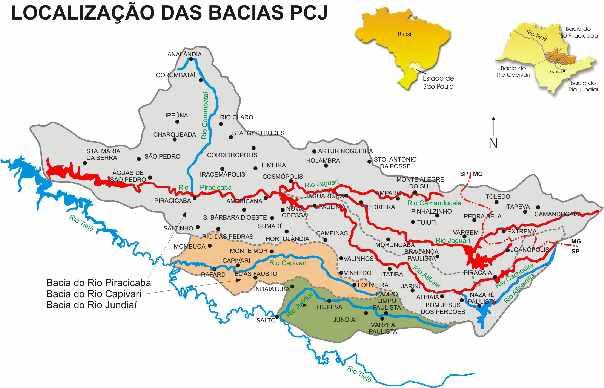 Apresentação 1 a ) A BACIA DOS RIOS PIRACICABA, CAPIVARI E JUNDIAÍ As bacias dos Rios Piracicaba, Capivari e Jundiaí possuem 15.503 km² que estão em sua maior parte no estado de São Paulo (92.