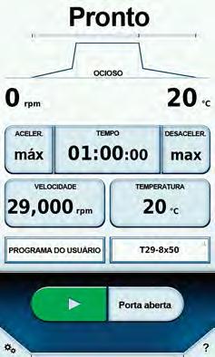 Thermo Scientific - Série de centrífugas de alta velocidade Sorvall LYNX Configuração e monitoramento simples e rápido Informações de status Parâmetros de funcionamento Controle e configuração