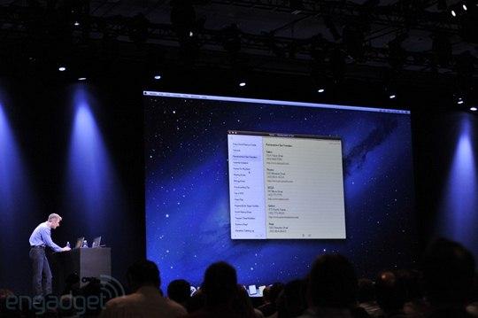 É feita uma demonstração da utilização do icloud num dos novos Macs apresentados há minutos.