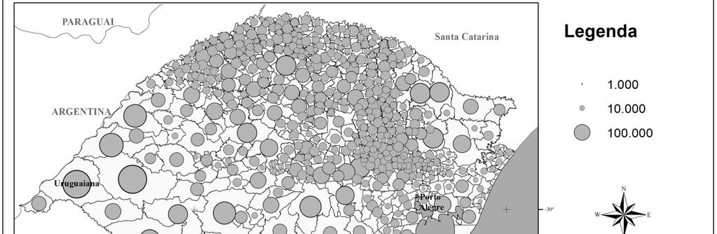 Desempenho econômico dos municípios gaúchos em 2010 87 Mapa 3 Produto Interno Bruto (PIB), por municípios, no RS 2010