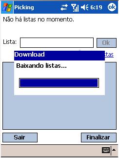 Picking (OS) Aguardar download de listas e peças pendentes de atendimento.