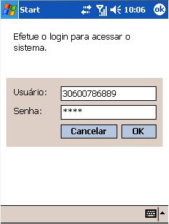 Acessando Sistema Digitar o Número da Concessionária para associação ao Equipamento.