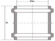 JE PBA Cotas DN 50 / DE 60 DN 75 / DE 85 DN 100 / DE 110 A 150 215 250 B 67,3 99,6 118,1 D 60,5 85,5 110,5 D1 60,5 85 110 Código 23270609 23270854 23271036 Luva