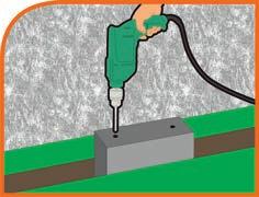 o tipo de hidrômetro (unijato ou multijato). Passo 4) Utilize uma furadeira com broca de 8 mm apropriada para fazer as furações na base rígida.