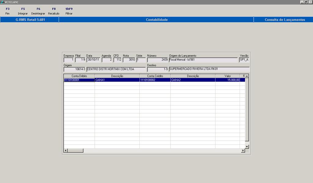 Função F8 Lançamentos A integração contábil, quando