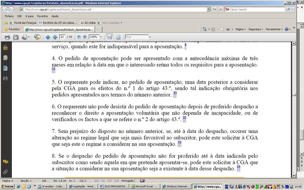 Como se calculará a pensão de aposentação se