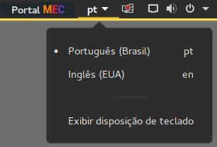 MANUAL DO USUÁRIO 2.8 Escolha de linguagem Figura 2.11: Opção para alterar língua do sistema Descrição: Permite alteração na linguagem padrão do sistema.