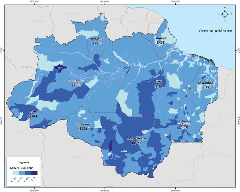 Quadro 5. Qualidade da educação básica continua baixa 2objetivo A frequência escolar de crianças e jovens aumentou muito nas últimas décadas na Amazônia.