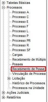 Na figura abaixo vemos a mensagem que é mostrada ao tentar enviar a carga de um processo que está com posse designada ou recebida.