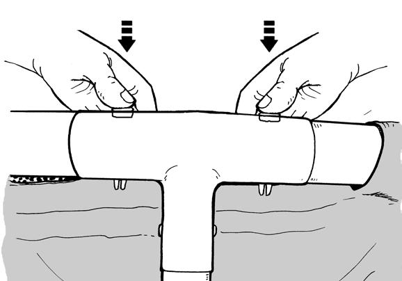 Em seguida encaixe as pernas nas juntas e coloque a base (6) na parte inferior (veja ilustração 6.1 & 6.2).
