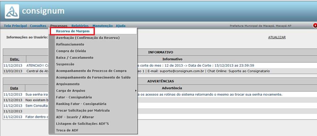 - Escolher a conveniada Prefeitura Municipal de JOÃO PESSOA: - Conferir dados (Nome, CPF e Login), inserir