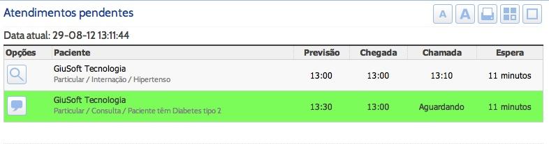 Agora, ao clicar em você estará informando que chamou o paciente para atendimento.