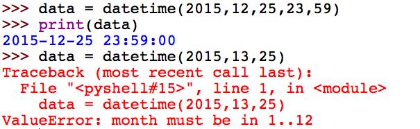 Classe datetime - Métodos datetime (year, month, day[, hour[, minute[, second[, microsecond[,tzinfo]]]]]): converte os parâmetros fornecidos em um