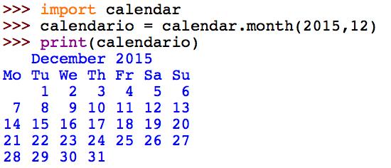 Classe calendar - Métodos setfirstweekday() configura o primeiro dia da semana para