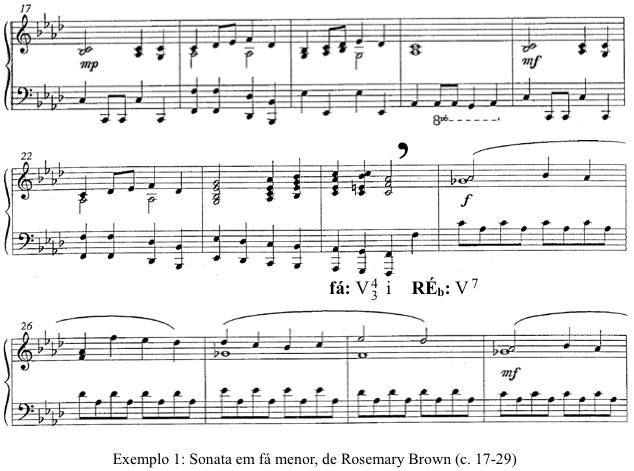 Como se vê, há uma diferença importante entre esses dois exemplos: enquanto Mozart, ao usar uma cadência autêntica no tom principal para a cesura central, começa S (c.
