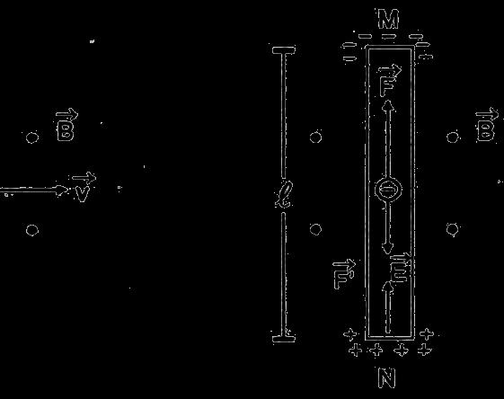 OBSERVAÇÃO: Vamos olhar o problema sob ângulo. A haste metálica MN contém um grande número de elétrons livre movendo-se no campo B.