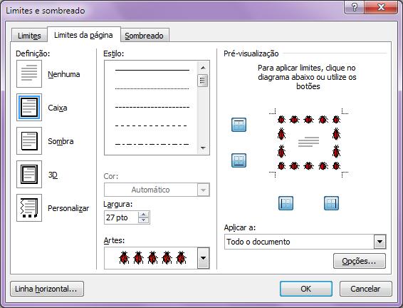 Para aceder a este tipo de opções clicamos no botão Cor da Página, disponível no separador Esquema de Página. Para uma cor sólida basta escolher uma das cores da paleta.