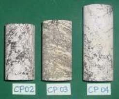 Casos e exemplos 85 identificar também que uma resistência mais baixa (abaixo dos 40 MPa) está associada a uma ruptura em plano de foliação, ou a amostras com grande percentual de biotita, mineral