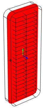 Figura 4-7: Plano xz que passa pelo centro da bobina.