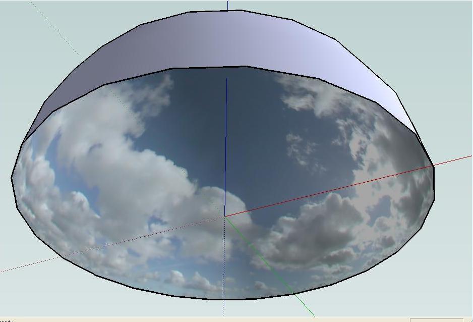 Iluminando uma cena 48 considerando as características da iluminação proveniente da superfície esférica envolvente. Figura 22 - Exemplo de superfície esférica cujo interior possui uma imagem mapeada.