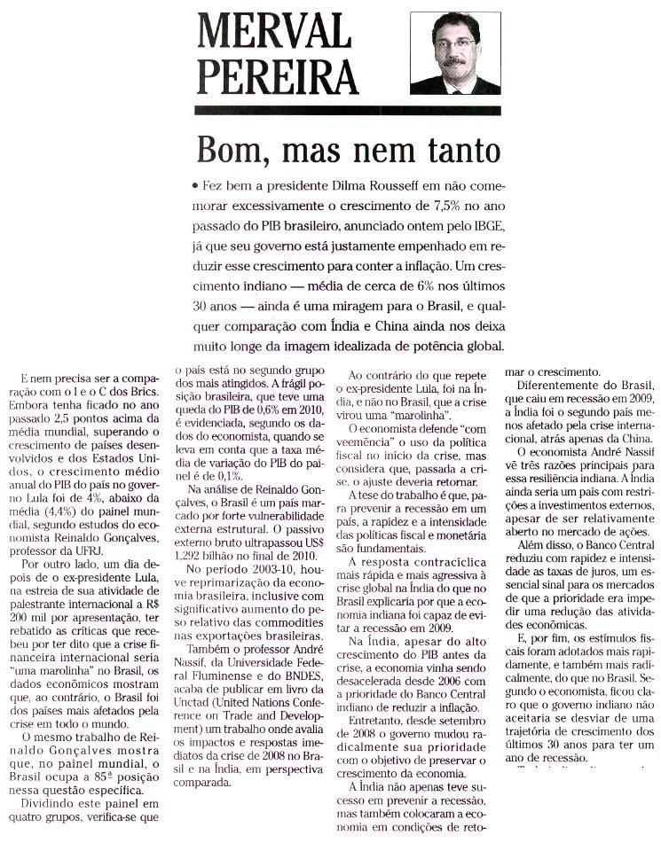 O Globo - RJ 04/03/2011