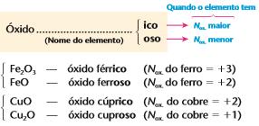 RESUMO Conceito: Óxidos são compostos binários nos quais o oxigênio é o elemento mais eletronegativo. Por exemplo: H 2 O, CO 2, Fe 2 O 3, SO 2, P 2 O 5 etc.