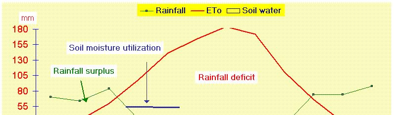 Balanço hídrico típico Precipitação Água