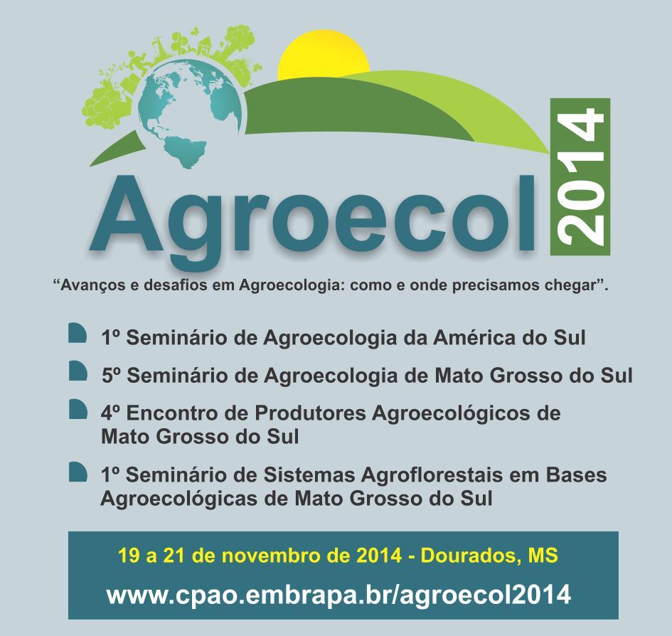 Figura 5. Logomarca e eventos que compuseram o Agroecol, realizado em Dourados, MS, em2014.