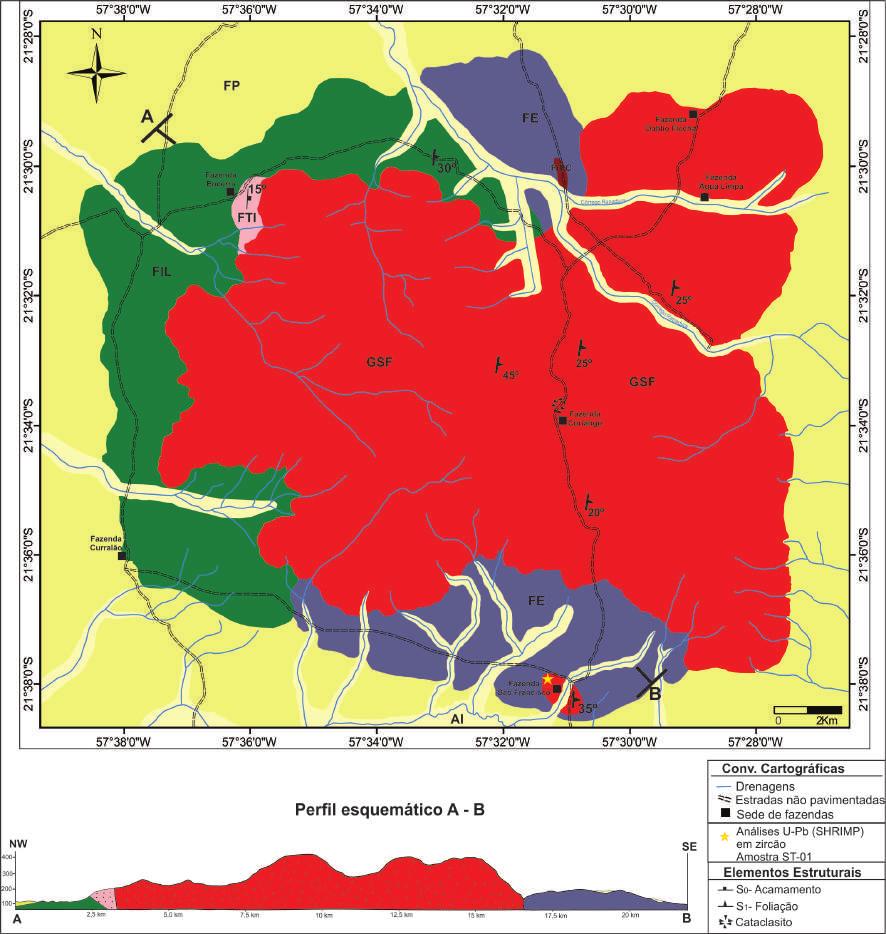 Figura 3. Mapa geológico da região da serra de São Francisco de Souza et al.