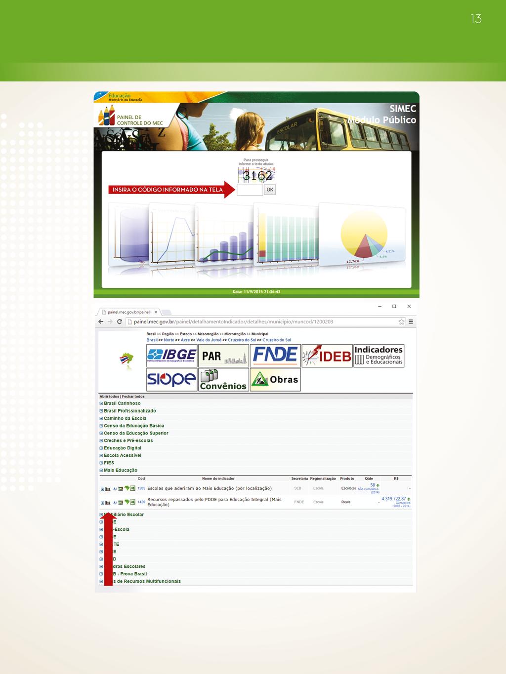 Durante o ano de 2014 foram repassados ao município R$ 1.262.